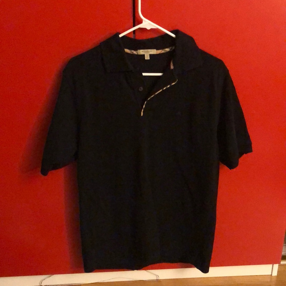 Burberry Black Pique Polo Shirt